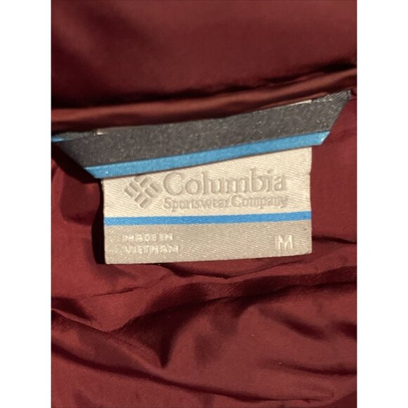 Columbia Women's Lake 22 Down Burgundy Long Hooded Full Zip Jacket Sz Medium / M - Picture 6 of 12